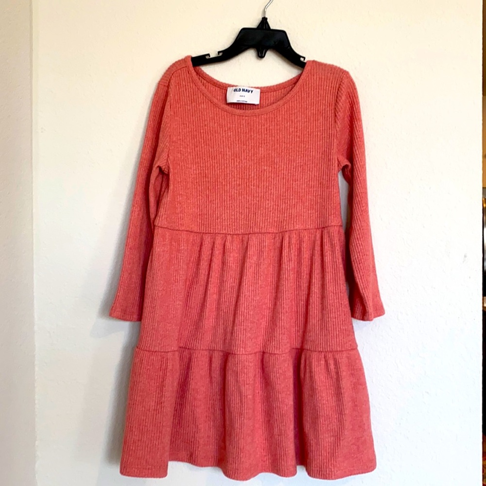 Soft pink cotton girls dress - size 6-7